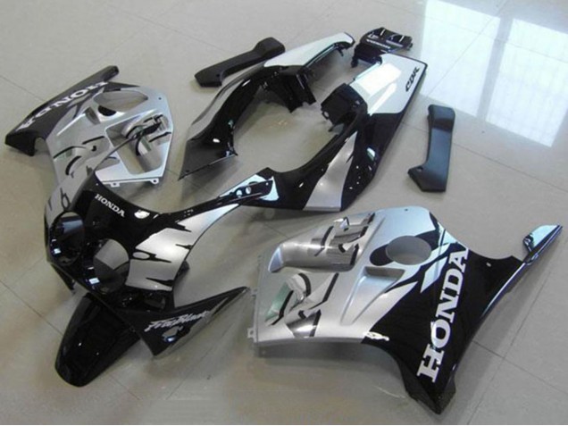 Billige Honda CBR250RR MC19 Motorrad Verkleidung 1988-1989 - Silber Glanzendes Schwarz