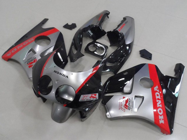 Billige Honda CBR250RR MC22 Motorrad Verkleidung 1990-1998 - Silber Rot Glanzendes Schwarz