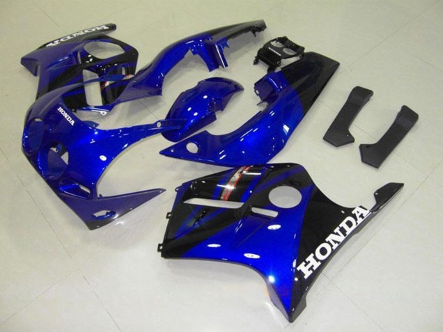 Billige Honda CBR250RR MC22 Motorrad Verkleidung 1990-1998 - Blau Glanzendes Schwarz Weiss Aufkleber