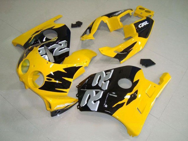 Billige Honda CBR250RR MC22 Motorrad Verkleidung 1990-1998 - Gelb Glanzendes Schwarz