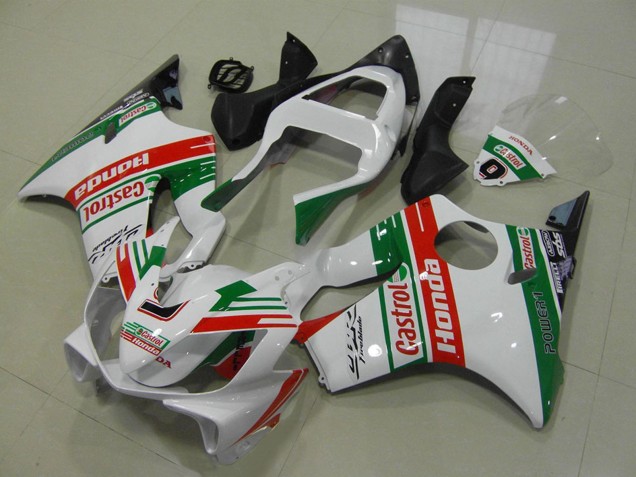 Billige Honda CBR600 F4i Motorrad Verkleidung 2001-2003 - Weiss Rot Grun Castrol