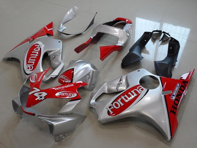 Billige Honda CBR600 F4i Motorrad Verkleidung 2001-2003 - Silber Rot Fortuna