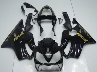 Billige Honda CBR600 F4i Motorrad Verkleidung 2001-2003 - Glanzendes Schwarz Gold Aufkleber