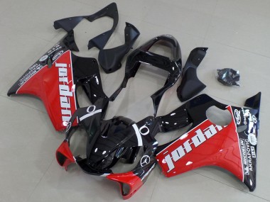 Billige Honda CBR600 F4i Motorrad Verkleidung 2001-2003 - Glanzendes Schwarz Rot Weiss Jordan