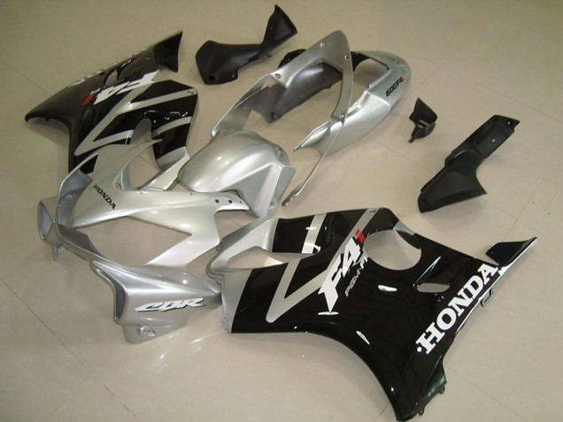 Billige Honda CBR600 F4i Motorrad Verkleidung 2004-2007 - Silber Glanzendes Schwarz