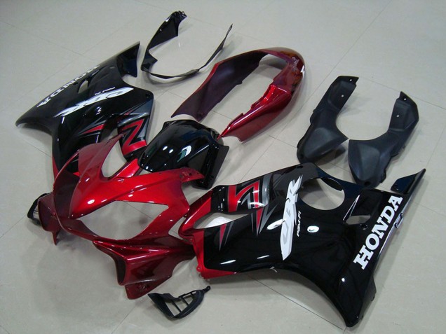 Billige Honda CBR600 F4i Motorrad Verkleidungen Kit 2004-2007 - Rot Glanzendes Schwarz