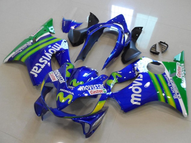 Billige Honda CBR600 F4i Motorrad Verkleidung 2004-2007 - Blau Grun MoviStar Castrol