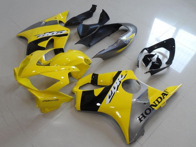 Billige Honda CBR600 F4i Motorrad Verkleidung 2004-2007 - Gelb Silber Glanzendes Schwarz