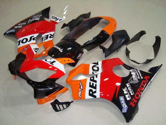 Billige Honda CBR600 F4i Motorrad Verkleidung 2004-2007 - Orange Weiss Rot Glanzendes Schwarz Repsol