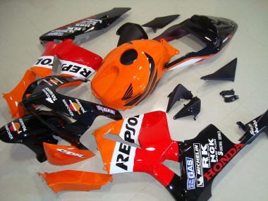 Billige Honda CBR600RR Motorrad Verkleidungen Kit 2003-2004 - Orange Weiss Rot Glanzendes Schwarz Repsol