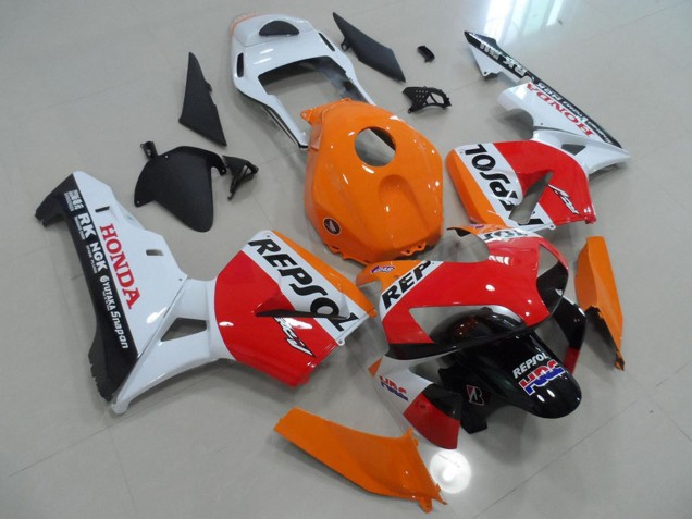 Billige Honda CBR600RR Motorrad Verkleidung 2003-2004 - Orange Weiss Rot Glanzendes Schwarz Repsol HRC