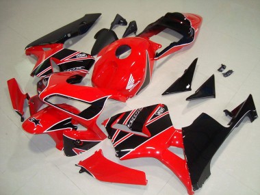 Billige Honda CBR600RR Motorrad Verkleidungen Kit 2003-2004 - Rot Glanzendes Schwarz