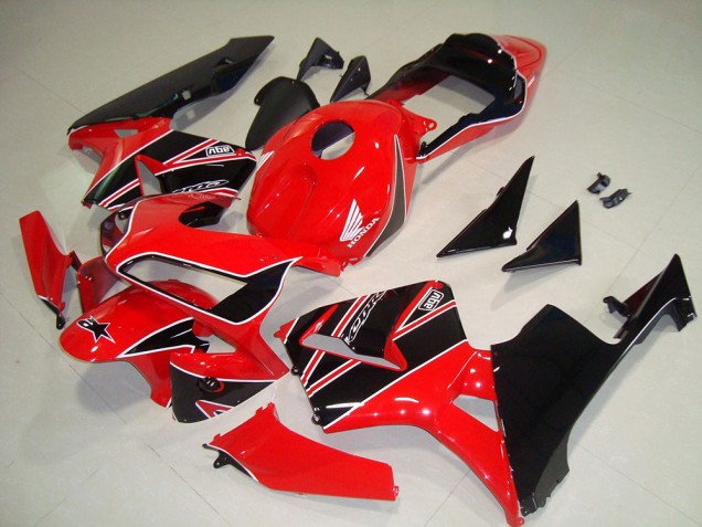 Billige Honda CBR600RR Motorrad Verkleidungen Kit 2003-2004 - Rot Glanzendes Schwarz