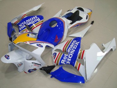 Billige Honda CBR600RR Motorrad Verkleidung 2003-2004 - Weiss Blau Gelb Rothmans
