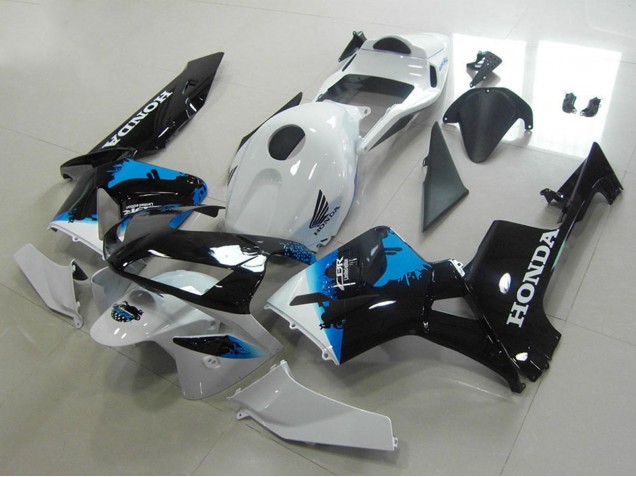 Billige Honda CBR600RR Motorrad Verkleidung 2003-2004 - Weiss Blau Glanzendes Schwarz