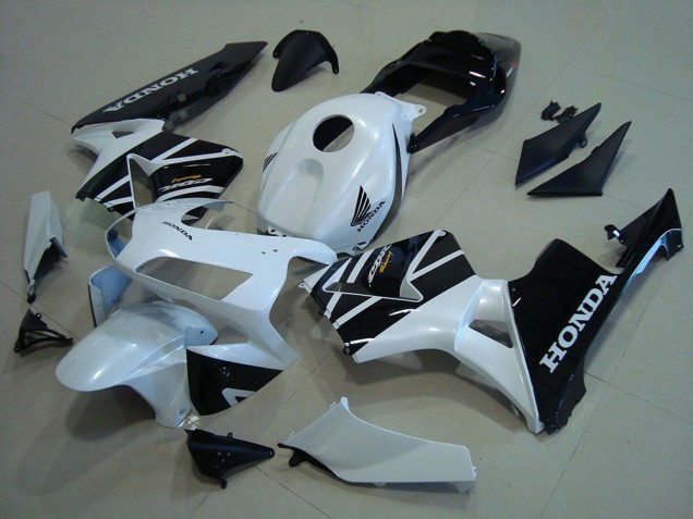 Billige Honda CBR600RR Motorrad Verkleidung 2003-2004 - Weiss Glanzendes Schwarz
