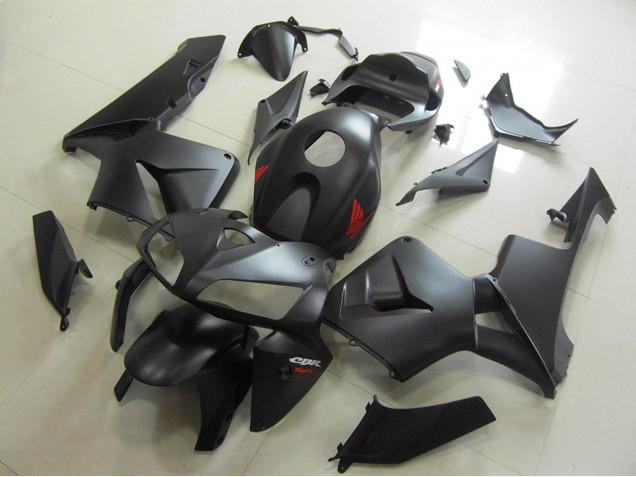 Billige Honda CBR600RR Motorrad Verkleidung 2005-2006 - Matt Schwarz Rot Aufkleber