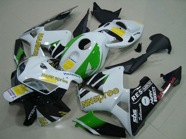 Billige Honda CBR600RR Motorrad Verkleidung 2005-2006 - Weiss Grun Gelb Glanzendes Schwarz Hannspree