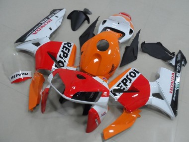 Billige Honda CBR600RR Motorrad Verkleidung 2005-2006 - Orange Weiss Rot Glanzendes Schwarz Repsol