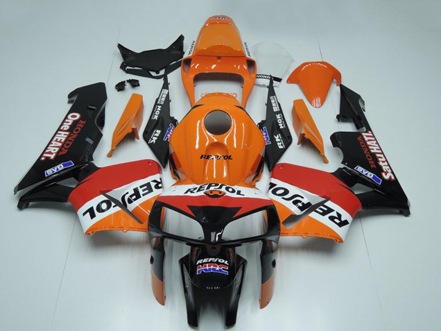 Billige Honda CBR600RR Motorrad Verkleidung 2005-2006 - Schwarz Orange Weiss Rot Repsol