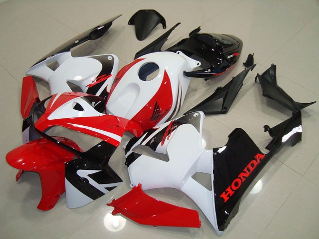 Billige Honda CBR600RR Motorrad Verkleidung 2005-2006 - Weiss Rot Schwarz