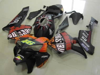 Billige Honda CBR600RR Motorrad Verkleidung 2005-2006 - Matt Schwarz Orange Gelb Rossi 46