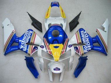 Billige Honda CBR600RR Motorrad Verkleidung 2005-2006 - Blau Weiss Gelb Rothmans