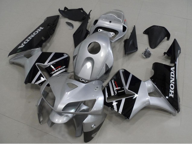 Billige Honda CBR600RR Motorrad Verkleidung 2005-2006 - Silber Glanzendes Schwarz