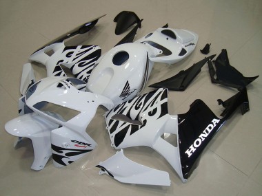 Billige Honda CBR600RR Motorrad Verkleidung 2005-2006 - Weiss Schwarz Flamme