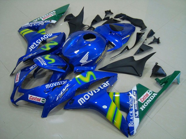 Billige Honda CBR600RR Motorrad Verkleidung 2007-2008 - Blau Grun MoviStar Castrol