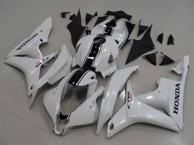 Billige Honda CBR600RR Motorrad Verkleidung Kit 2007-2008 - Weiss Glanzendes Schwarz