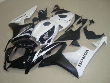 Billige Honda CBR600RR Motorrad Verkleidung 2007-2008 - Weiss Glanzendes Schwarz Matt Schwarz