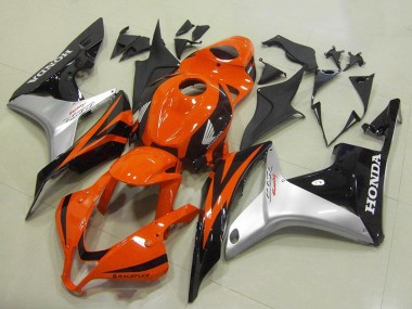 Billige Honda CBR600RR Motorrad Verkleidung 2007-2008 - Silber Orange Glanzendes Schwarz