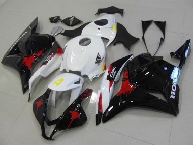 Billige Honda CBR600RR Motorrad Verkleidungen Kit 2009-2012 - Weiss Rot Glanzendes Schwarz
