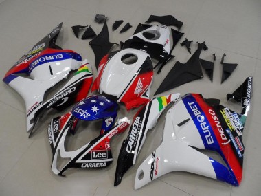 Billige Honda CBR600RR Motorrad Verkleidung 2009-2012 - Weiss Rot Blau Glanzendes Schwarz EuroBet Lee Stern