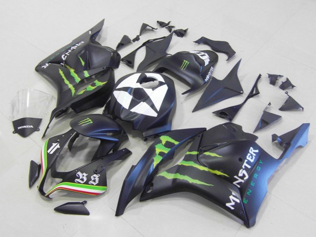 Billige Honda CBR600RR Motorrad Verkleidung 2009-2012 - Matt Schwarz Blau Grun Monster