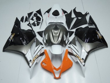 Billige Honda CBR600RR Motorrad Verkleidung 2009-2012 - Weiss Silber Orange Glanzendes Schwarz