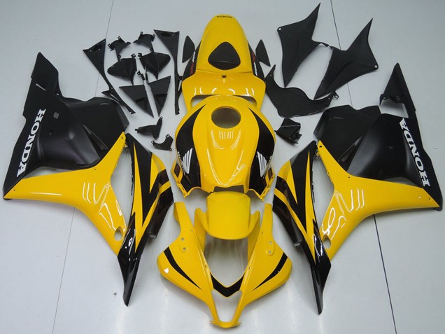 Billige Honda CBR600RR Motorrad Verkleidung 2009-2012 - Gelb Matt Schwarz