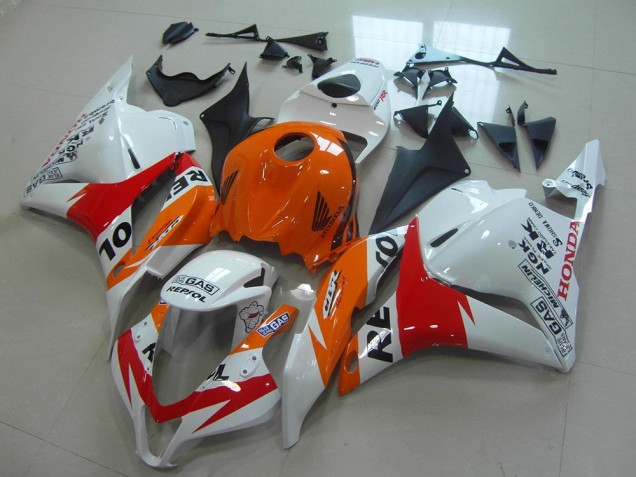 Billige Honda CBR600RR Motorrad Verkleidungen Kit 2009-2012 - Orange Weiss Rot Glanzendes Schwarz Repsol