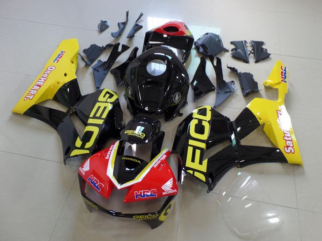 Billige Honda CBR600RR Motorrad Verkleidung 2013-2023 - Gelb Rot Glanzendes Schwarz Geico