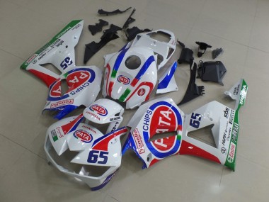 Billige Honda CBR600RR Motorrad Verkleidung 2013-2023 - Weiss Rot Blau Pata 65