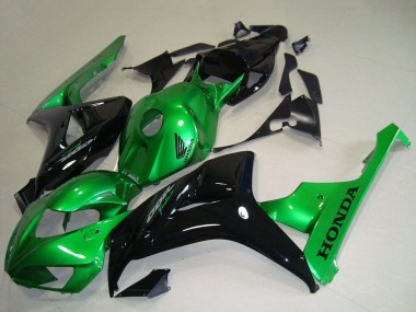 Billige Honda CBR1000RR Motorrad Verkleidung 2006-2007 - Grun Glanzendes Schwarz