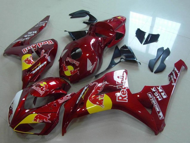 Billige Honda CBR1000RR Motorrad Verkleidung 2006-2007 - Rot Gelb Weiss Red Bull