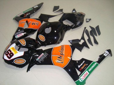 Billige Honda CBR1000RR Motorrad Verkleidung 2006-2007 - Glanzendes Schwarz Orange Grun Hm Plant Rennen 69