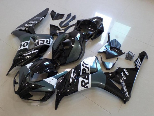 Billige Honda CBR1000RR Motorrad Verkleidung 2006-2007 - Grau Weiss Glanzendes Schwarz Repsol