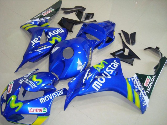 Billige Honda CBR1000RR Motorrad Verkleidung 2006-2007 - Blau Grun MoviStar Castrol