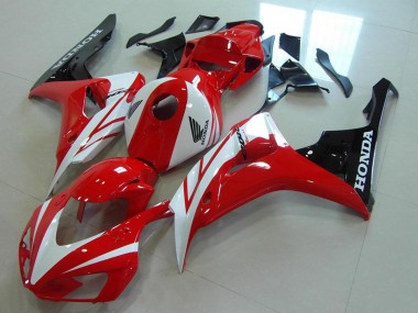 Billige Honda CBR1000RR Motorrad Verkleidungen Kit 2006-2007 - Weiss Rot Glanzendes Schwarz