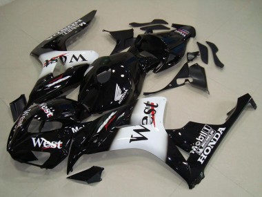 Billige Honda CBR1000RR Motorrad Verkleidung 2006-2007 - Glanzendes Schwarz Weiss West