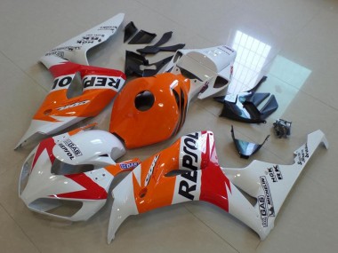 Billige Honda CBR1000RR Motorrad Verkleidung 2006-2007 - Orange Weiss Rot Glanzendes Schwarz Repsol