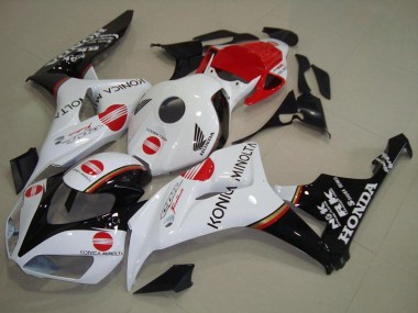 Billige Honda CBR1000RR Motorrad Verkleidung 2006-2007 - Weiss Rot Glanzendes Schwarz Konica Minolta
